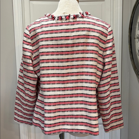 Talbots sz 16W cream, pink, & black blazer - Picture 4 of 8